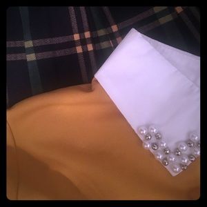 Mustard/gold blouse with pearl festooning